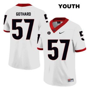Youth Georgia Bulldogs NCAA #57 Daniel Gothard Nike Stitched White Legend Authentic College Football Jersey HGA3154EH